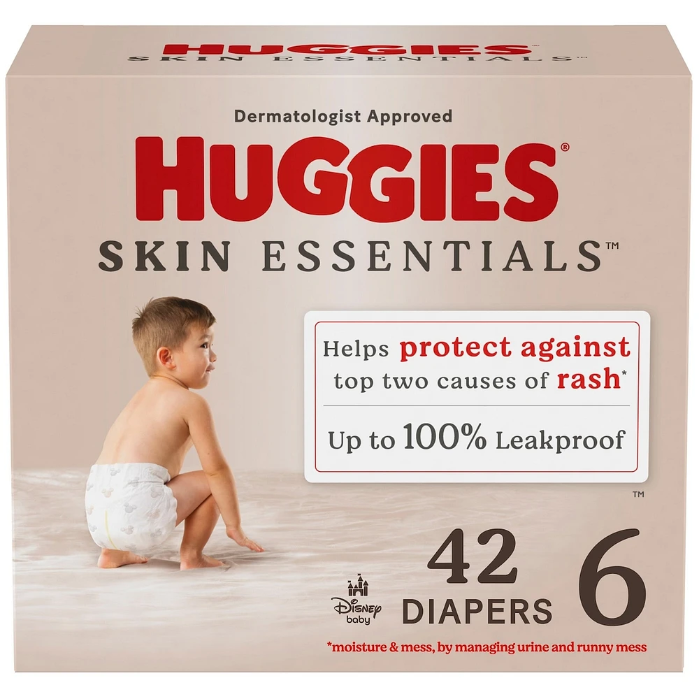 Skin Essentials Baby Diapers, Size 6 (35+ lbs), 42 Ct