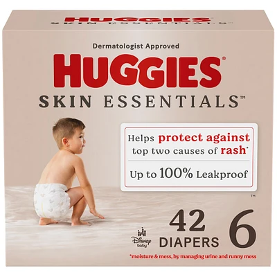 Skin Essentials Baby Diapers, Size 6 (35+ lbs), 42 Ct