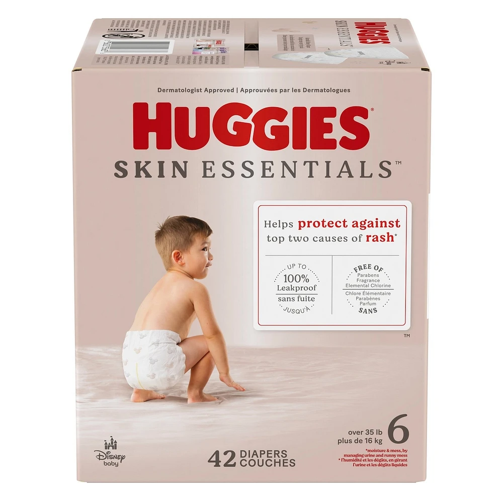 Skin Essentials Baby Diapers, Size 6 (35+ lbs), 42 Ct