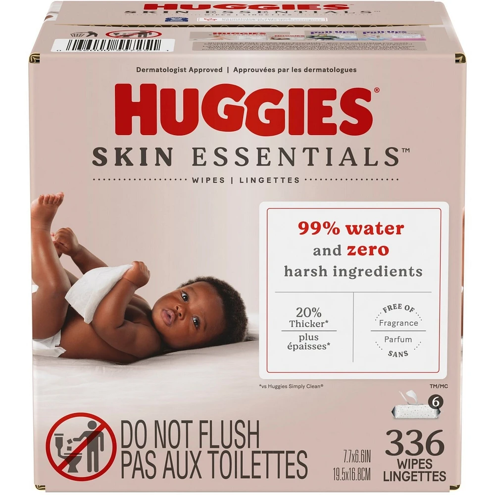 Skin Essentials Baby Wipes, 6 Flip Top Packs