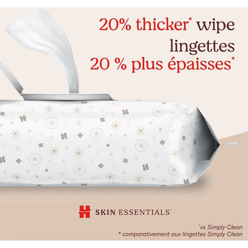 Skin Essentials Baby Wipes, 6 Flip Top Packs