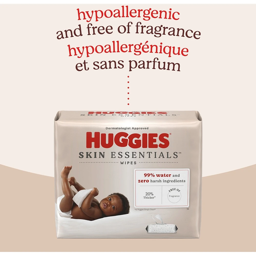 Skin Essentials Baby Wipes, 6 Flip Top Packs
