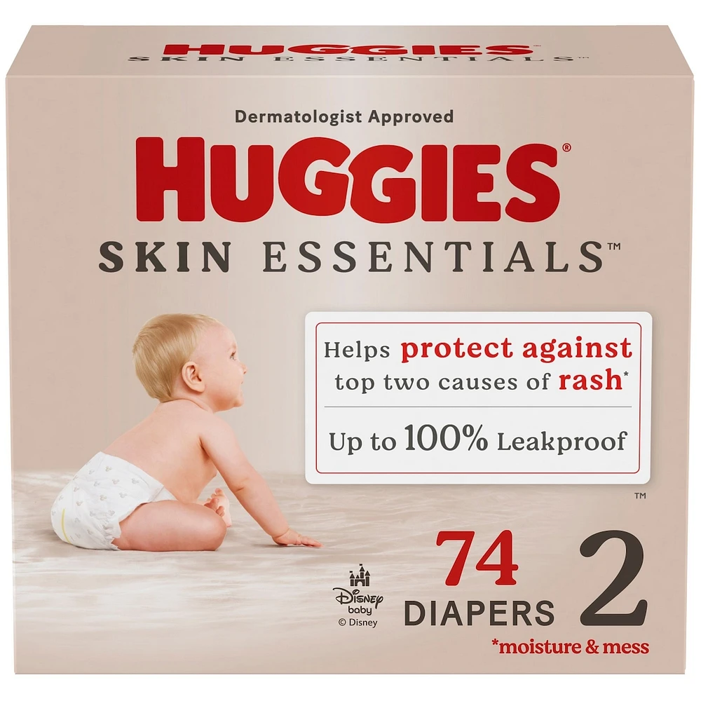Couches pour bébés  Skin Essentials, taille 2 (5 à 8 kg [12 à 18 livres]), 74 couches