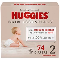 Couches pour bébés  Skin Essentials, taille 2 (5 à 8 kg [12 à 18 livres]), 74 couches