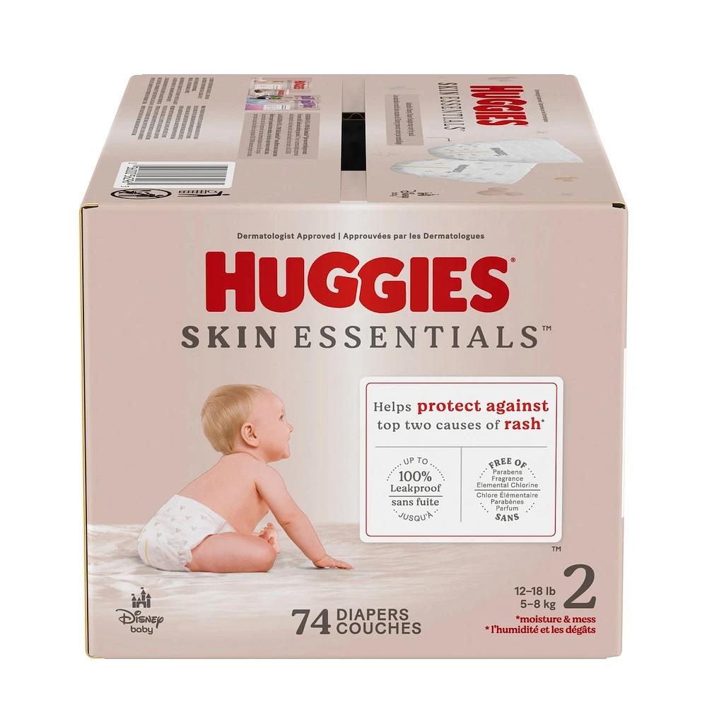 Couches pour bébés  Skin Essentials, taille 2 (5 à 8 kg [12 à 18 livres]), 74 couches