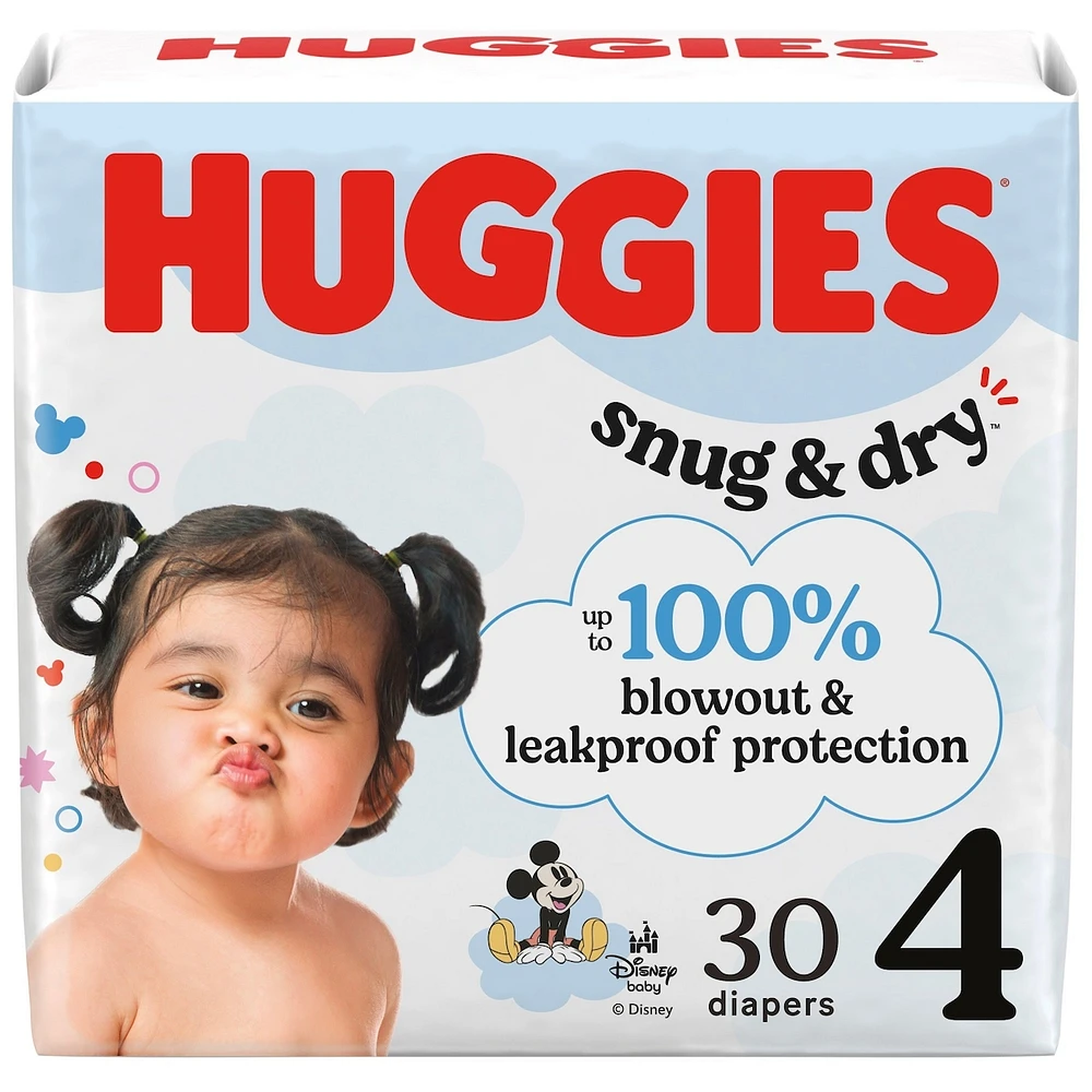 Couches pour bébés  Snug & Dry, taille 4 (10 à 16 kg [22 à 37 livres]), 30 couches