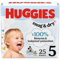 Couches pour bébés  Snug & Dry, taille 5 (12 + kg [27 +  livres]), 25 couches