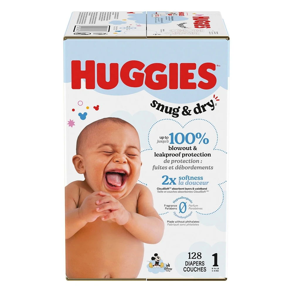Couches pour bébés Snug & Dry, taille 1 (8-14 livres)