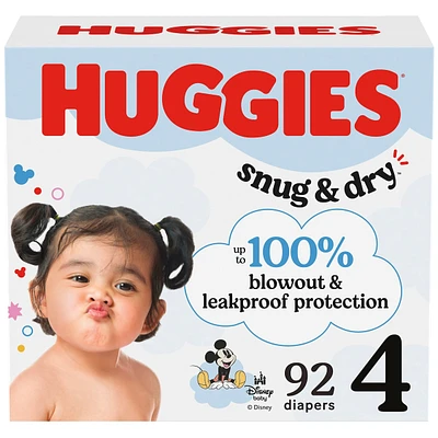 Couches pour bébés  Little Snugglers,  taille 4 (10 à 17 kg [22 à 37 livres]), 92 couches