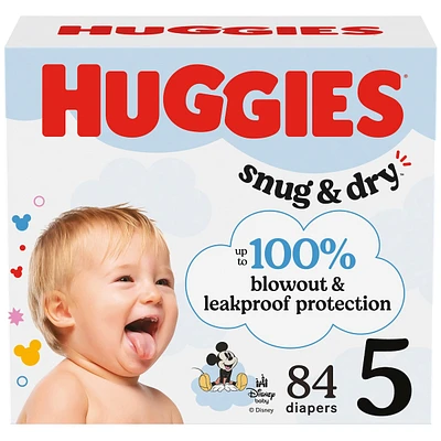 Couches pour bébés  Little Snugglers, taille 5 (12 kg et plus [27 livres et plus]), 84 couches