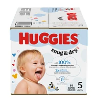 Couches pour bébés  Little Snugglers, taille 5 (12 kg et plus [27 livres et plus]), 84 couches