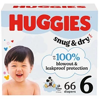 Couches pour bébés  Snug & Dry, taille 6 (15 + kg [35 +  livres]), 66 couches