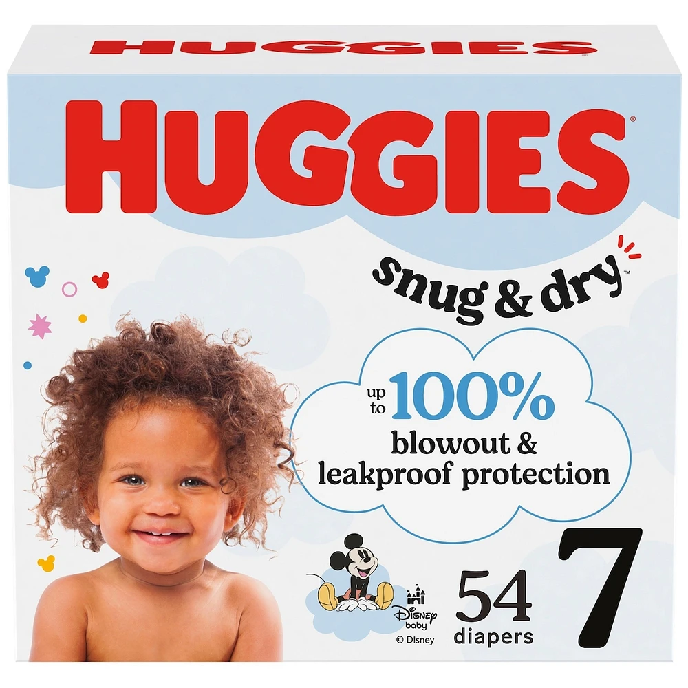 Couches pour bébés  Snug & Dry, taille 7 (18 + kg [41 +  livres]), 54 couches
