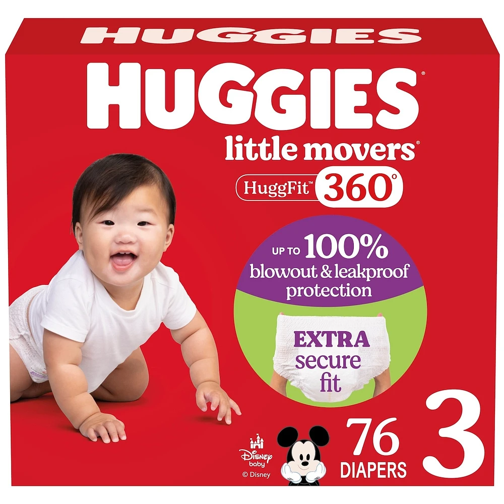 Couches pour bébé Little Movers HuggFit 360° avec ceinture à 360