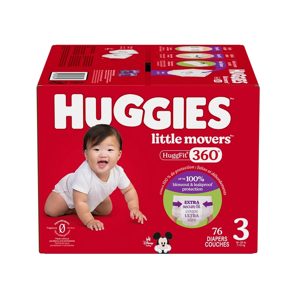 Couches pour bébé Little Movers HuggFit 360° avec ceinture à 360