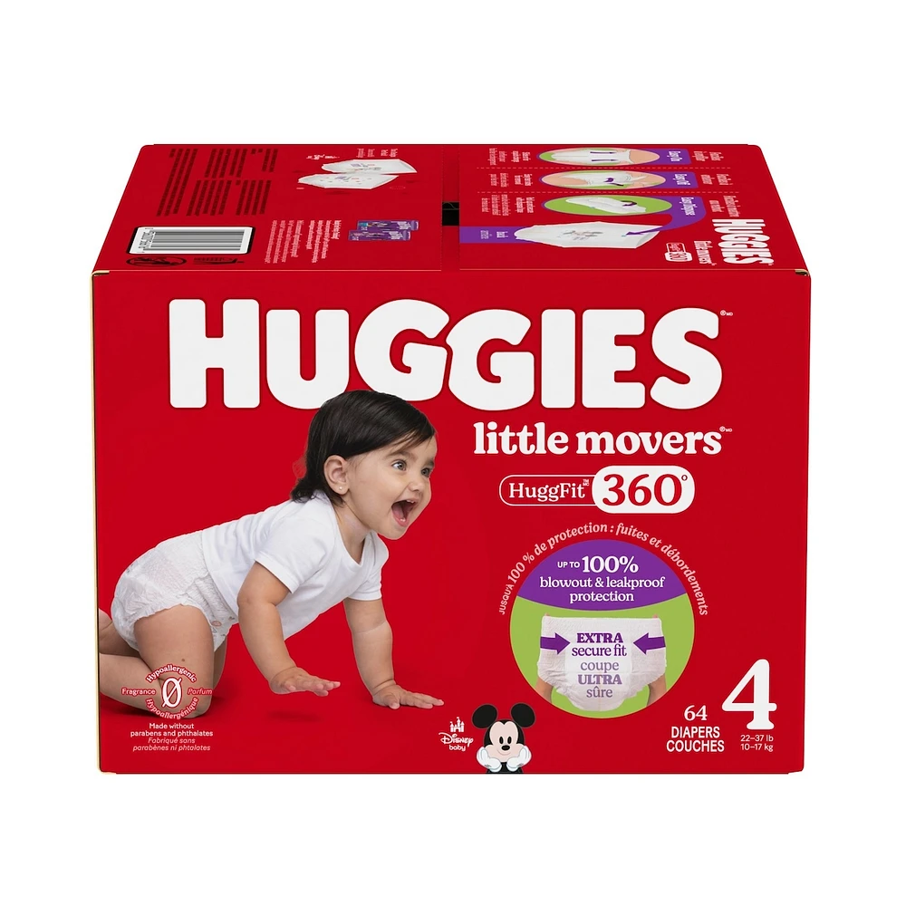 Couches pour bébé Little Movers HuggFit 360° avec ceinture à 360
