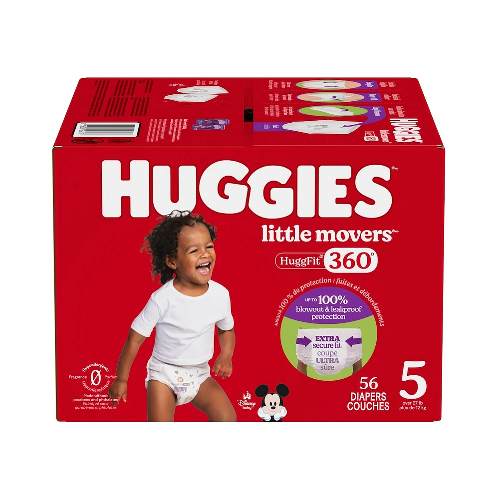 Couches pour bébé Little Movers HuggFit 360° avec ceinture à 360