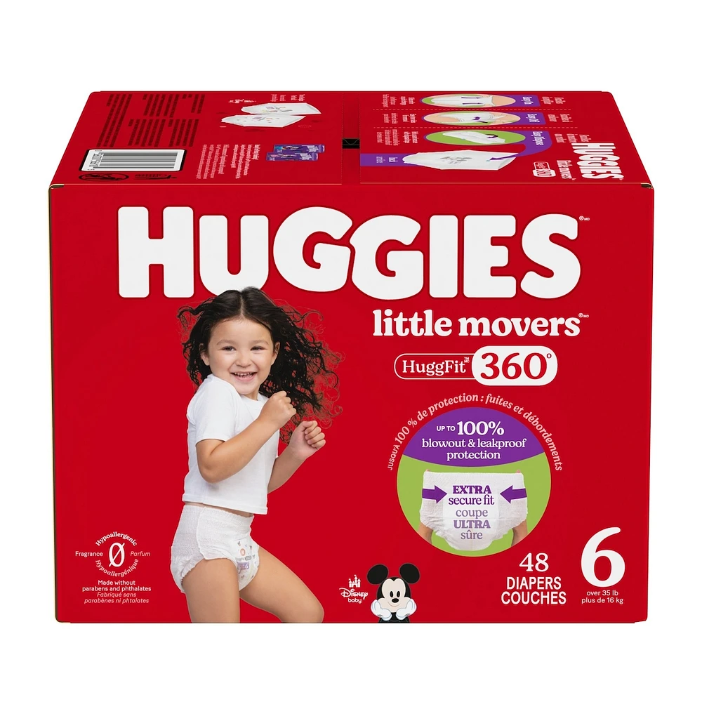 Couches pour bébé Little Movers HuggFit 360° avec ceinture à 360
