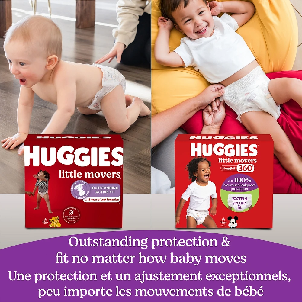 Couches pour bébé Little Movers HuggFit 360° avec ceinture à 360
