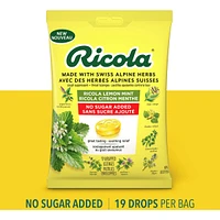 Ricola Lemon Mint No Sugar Added Throat Drops