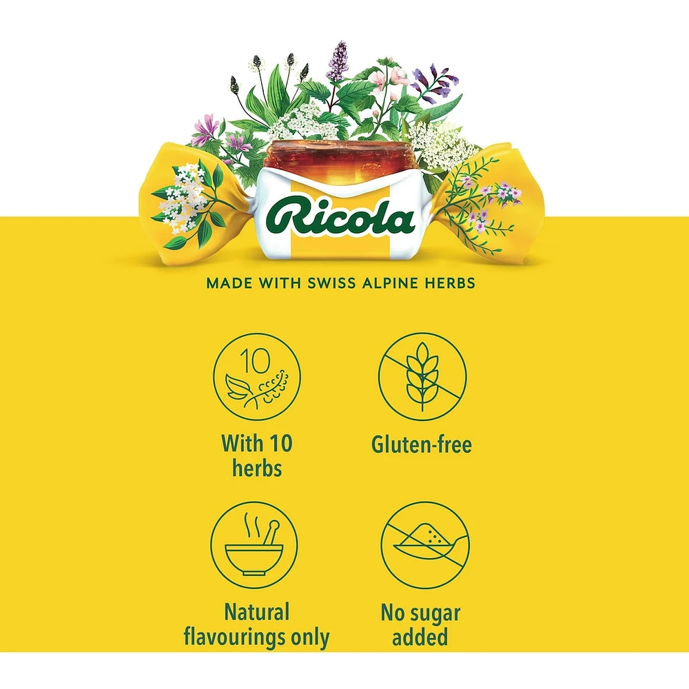 Pastilles Ricola Citron menthe sans sucre ajouté