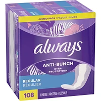 Always Anti-Bunch Xtra Protection Daily Liners Regular Unscented, Anti Bunch Helps You Feel Comfortable