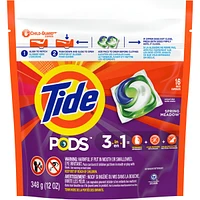 Liquid Laundry Detergent Pods, Spring Meadow, 16 Count