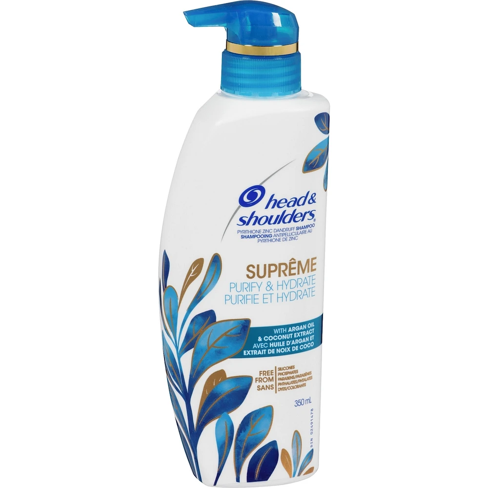 Head and Shoulders Supreme Purify and Hydrate Shampoo with Argan Oil & Coconut Extract, 350 mL
