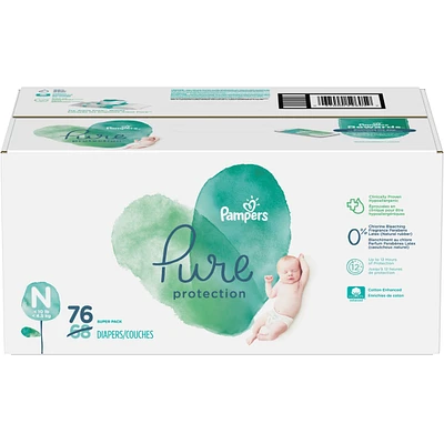 Couches pour nouveau-nés Pure Protection, taille N, 76 couches