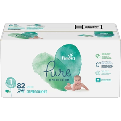 Couches pour nouveau-nés Pure Protection, taille 1, 82 couches