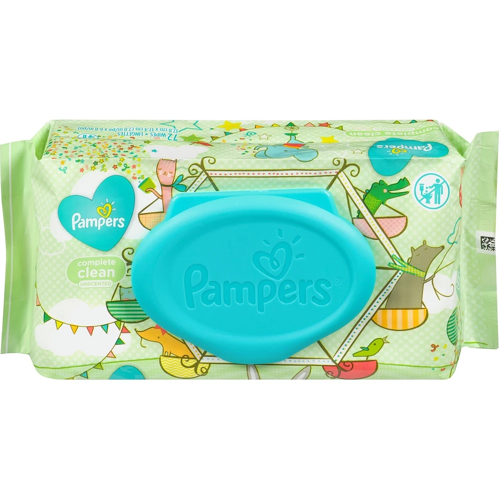 Pampers Baby Wipes Complete Clean Unscented 1X Pop-Top 72 Count