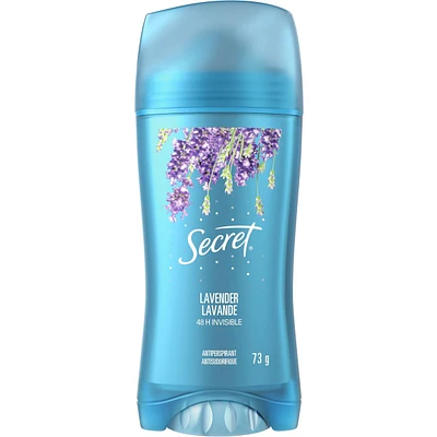 Antisudorifique et désodorisant invisible en bâton Secret, parfum Lavande, 73 g