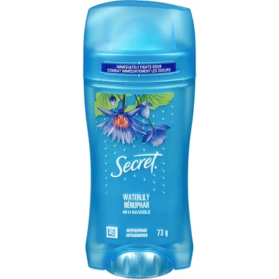 Antisudorifique et désodorisant invisible en bâton Secret, parfum Nénuphar, 73 grammes