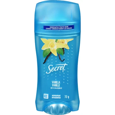 Antisudorifique et désodorisant invisible en bâton Secret, parfum Vanille, 73 g