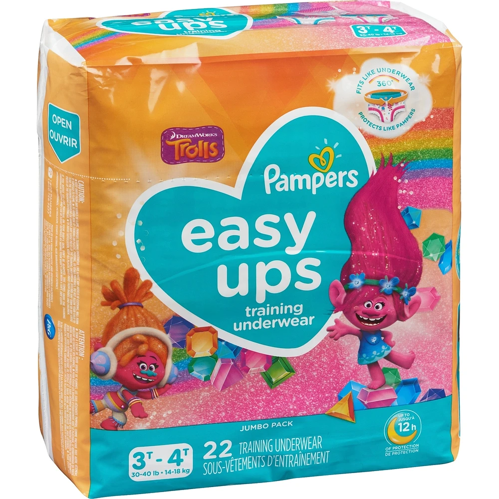 Pampers Easy Ups Training Underwear Girls Size 5 3T-4T 22 Count