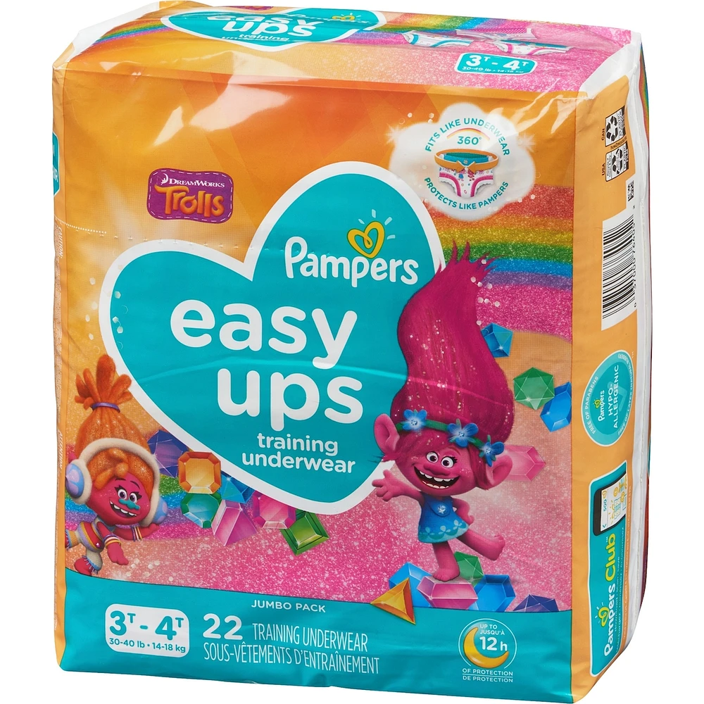 Pampers Easy Ups Training Underwear Girls Size 5 3T-4T 22 Count