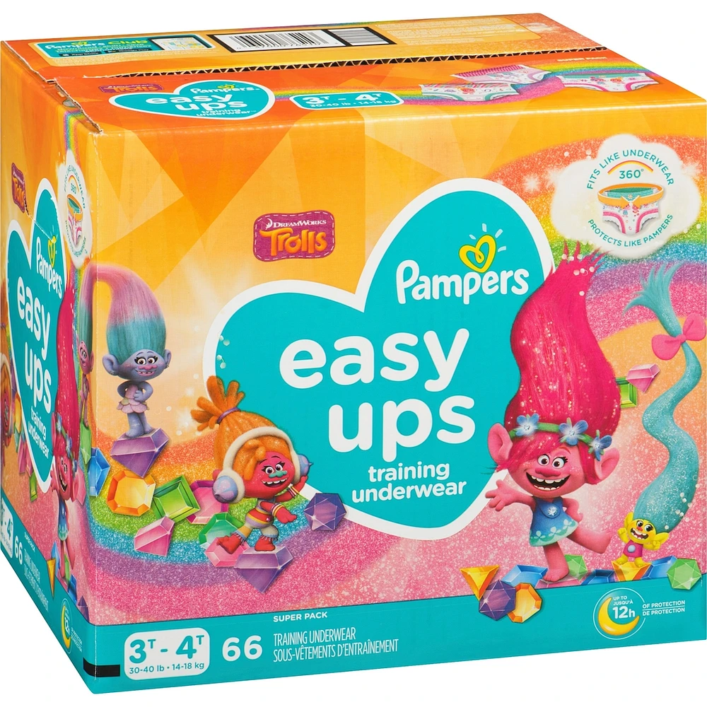 Pampers Easy Ups Training Underwear Girls Size 5 3T-4T 66 Count