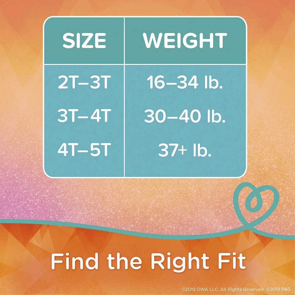 Pampers Easy Ups Training Underwear Girls Size 5 3T-4T 66 Count