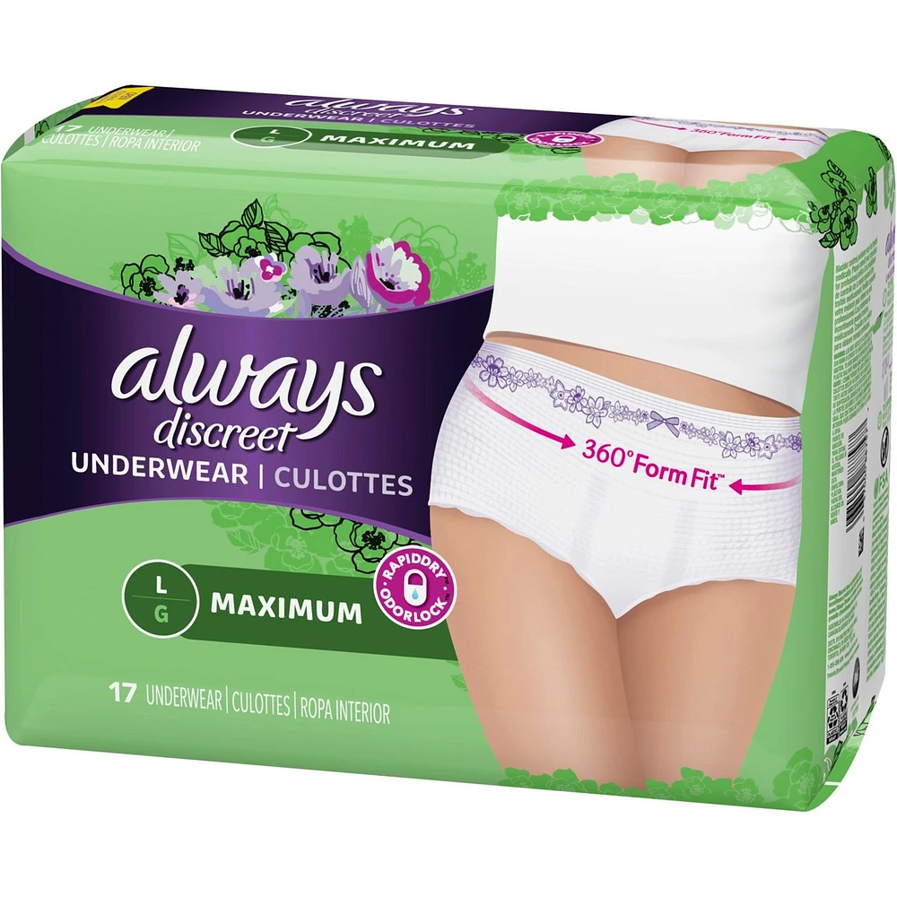 Discreet, Postpartum Incontinence Underwear, Maximum, 17 Underwear