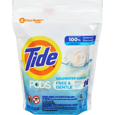 Capsules de détergent à lessive Pods Free & Gentle, 31 capsules