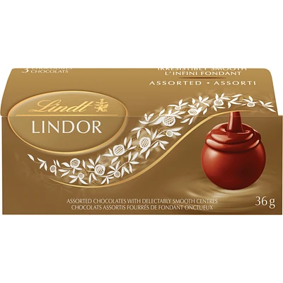 LINDOR Assorted Swiss Chocolate Truffles, 3 Count Box