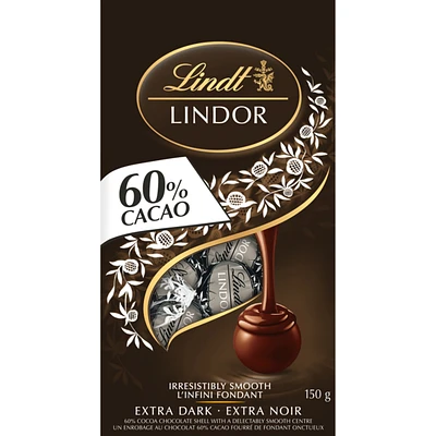 Chocolate, 60% Cocoa  Shell with A Delectably Smooth Centre Extra Dark