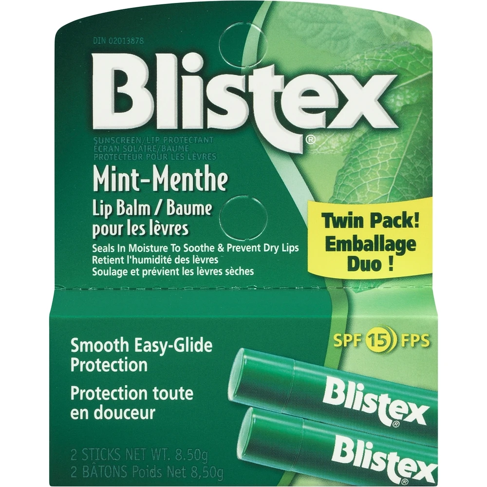 Baume pour les lèvres à la menthe 2-PK