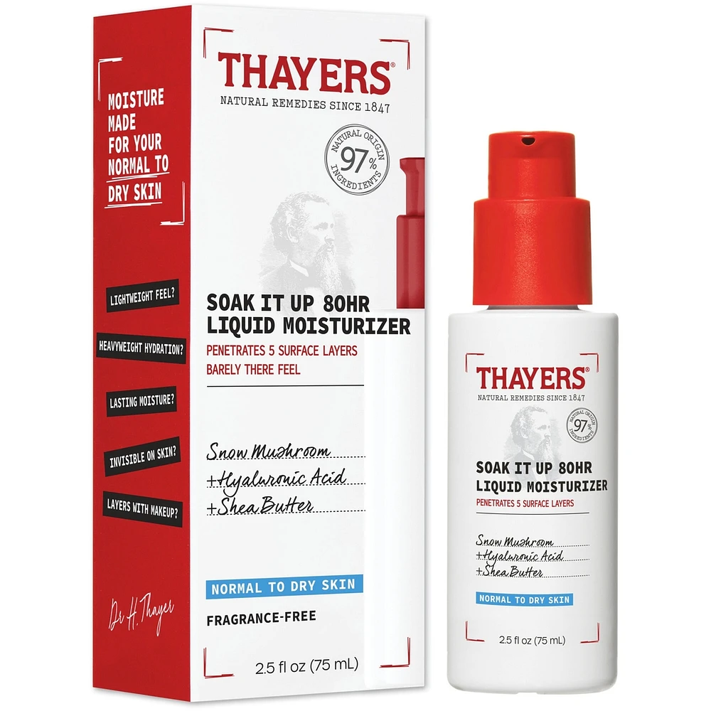 Soak It Up 80HR Liquid Moisturizer, Hydratant pour le visage avec acide hyaluronique et champignon des neiges