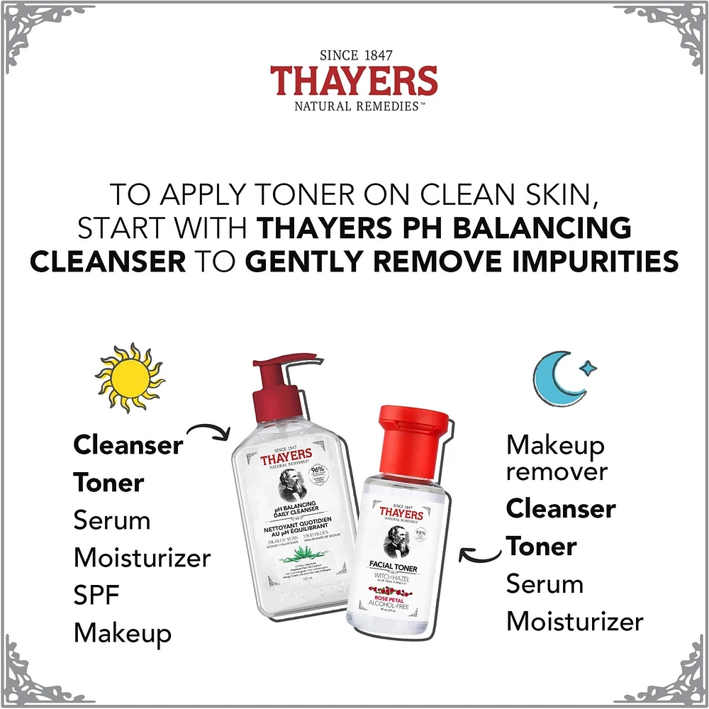 Rose Petal Alcohol-Free Witch Hazel Face Toner with Aloe Vera, Travel Size