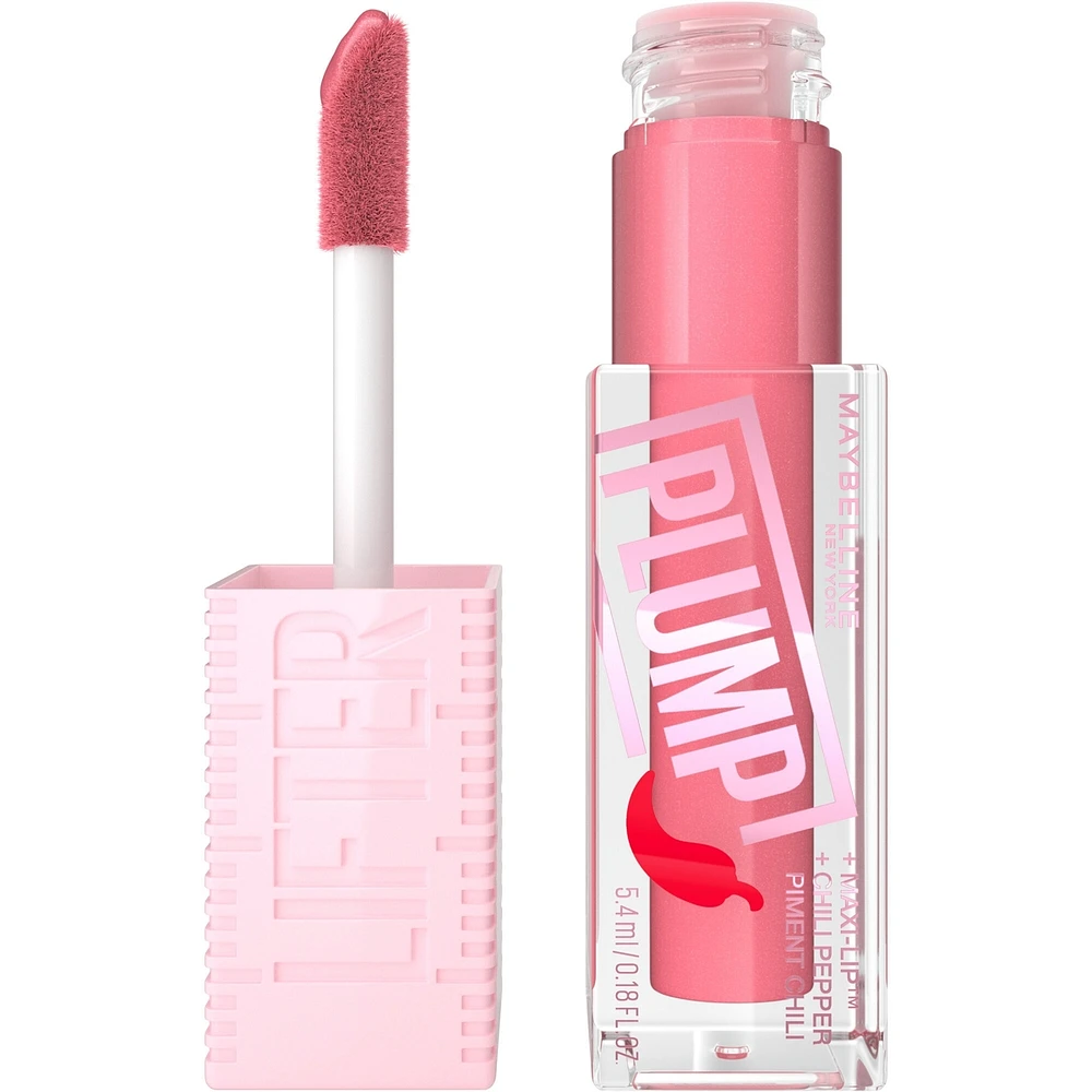 Maybelline New York Lifter Plump Lip Gloss, Plumping, Sheer Finish, Intense heated sensation, Mauve Bite, 002, Shimmer, 5.4 ml