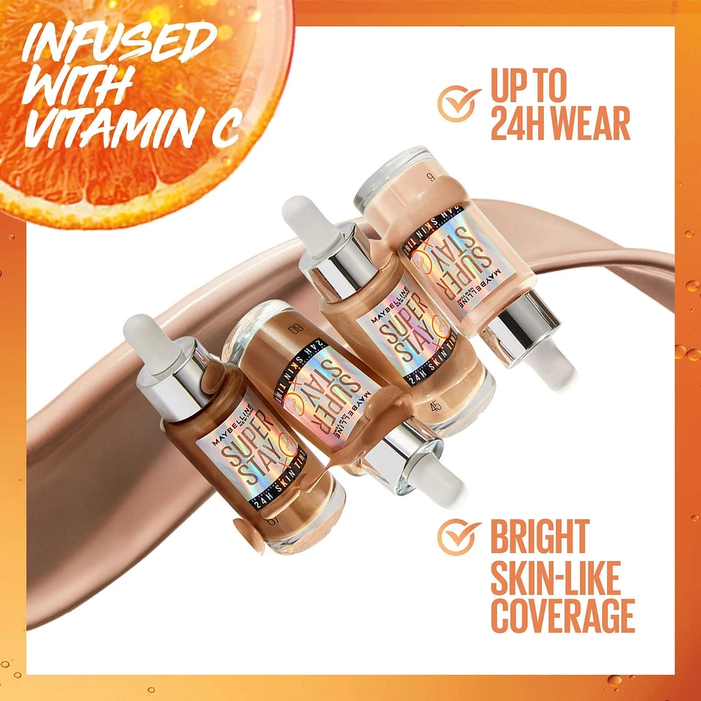 Super Stay Up To 24H Skin Tint Foundation, skin-like coverage, with Vitamin C*