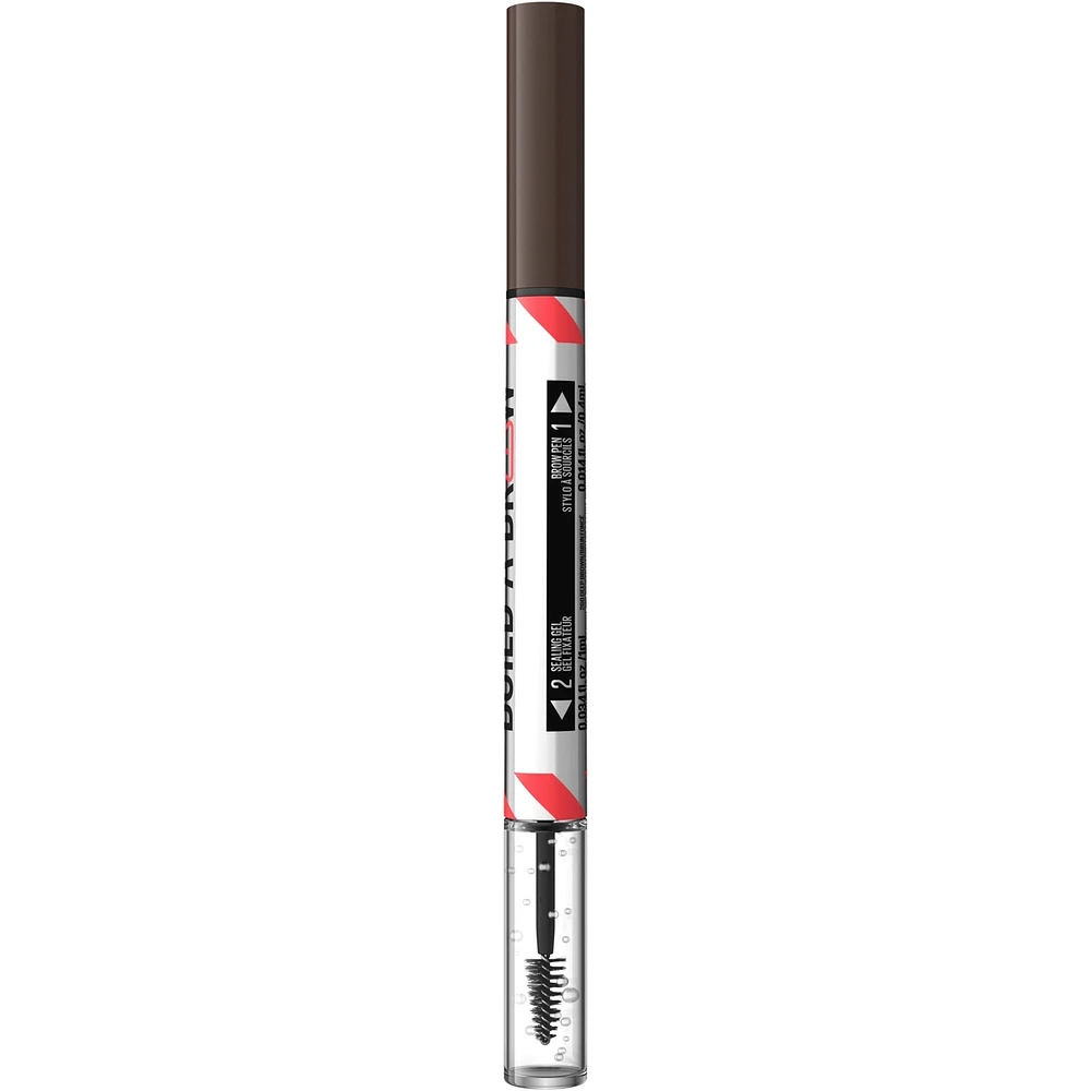 Maybelline New York 2-1 Build a Brow for real-looking full brows 2 easy steps, Deep Brown, 0.4 ml