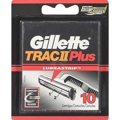 Gillette TRAC II Plus Razor Blade Refills, 10 Count