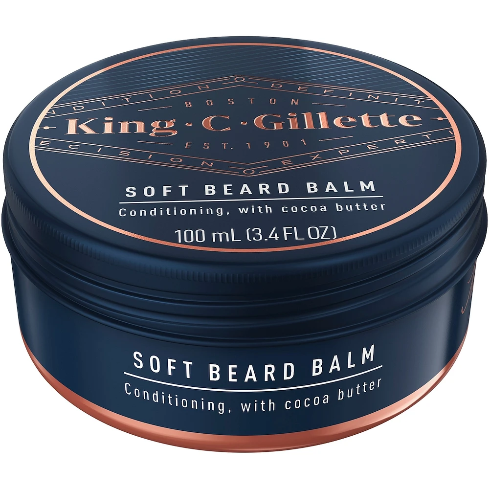 King C. Gillette Beard Softener, beard balm with argan oil for beard softening and deep conditioning, 3.4oz